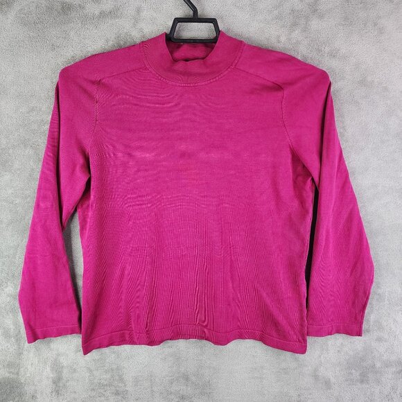 Womens Pink Jones New York Collection Blouse Top Silk Blend Long Sleeve Size XL - Picture 2 of 12